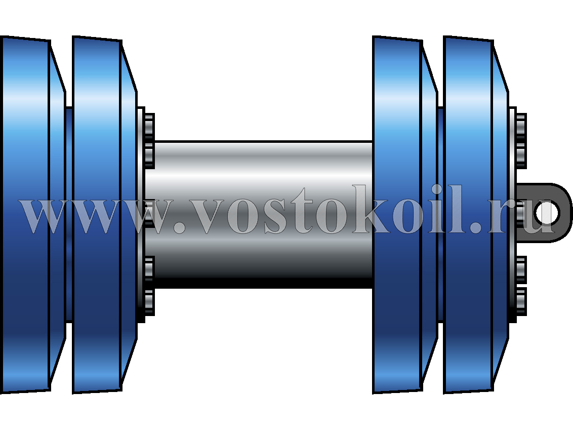 Очистное устройство "ВОСТОК-М4" для трубопроводов диаметром 325-1420 мм. Предусмотрено место для установки трансмиттера.