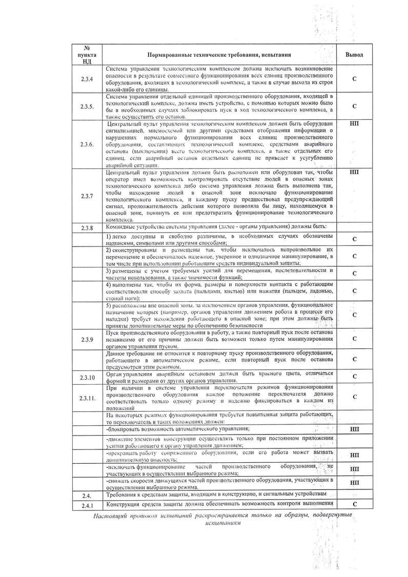 Протокол испытаний к Евразийской декларации соответствия стр. 4 - документы «НТФ ВОСТОКнефтегаз»